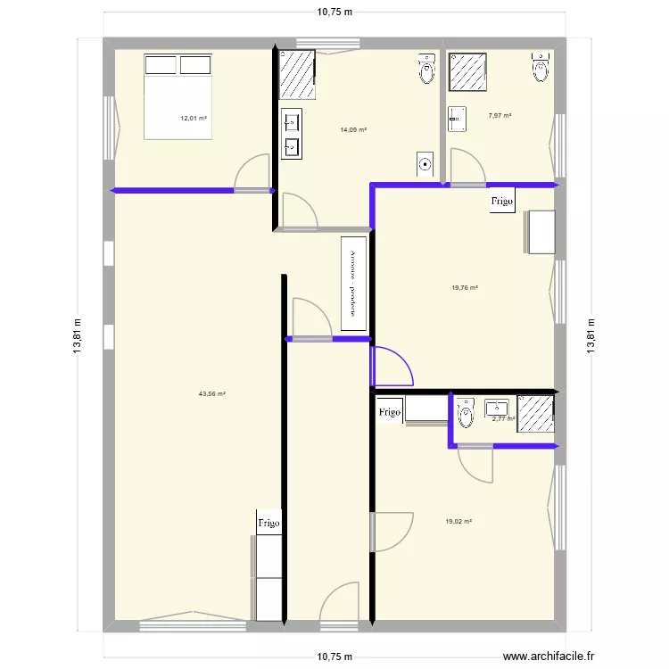 SS SOL VH. Plan de 8 pièces et 132 m²