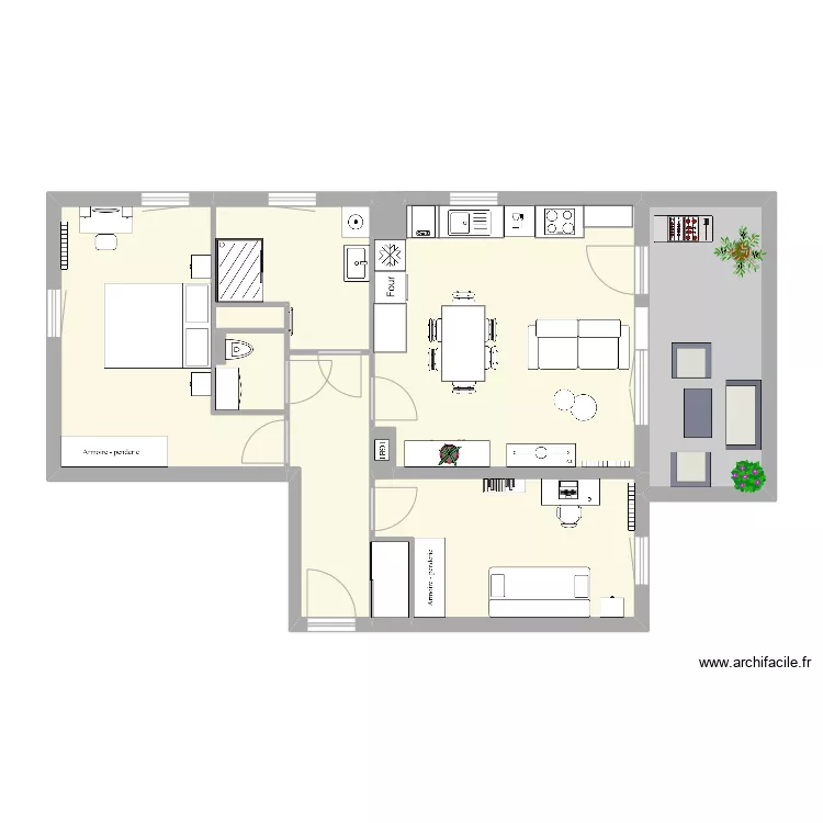 Appartement 3 pi&egrave;ces lot 104 r&eacute;sidence Saint-Jacques. Plan de 