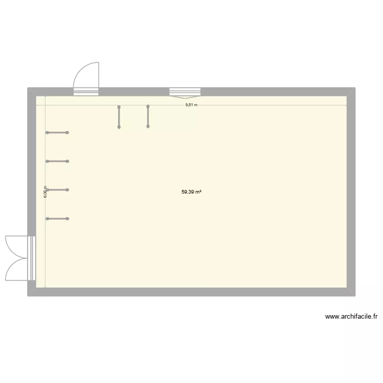 Simart. Plan de 1 Pièce et 59 m²
