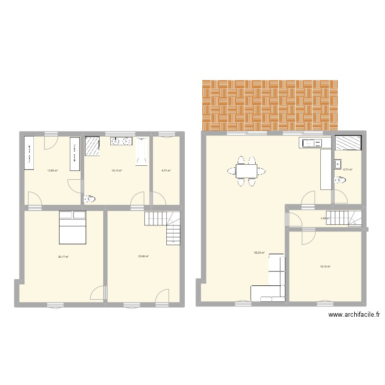 St Médard. Plan de 9 pièces et 174 m2
