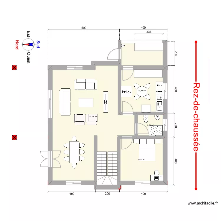 MyHouse. Plan de 4  et 91 m²