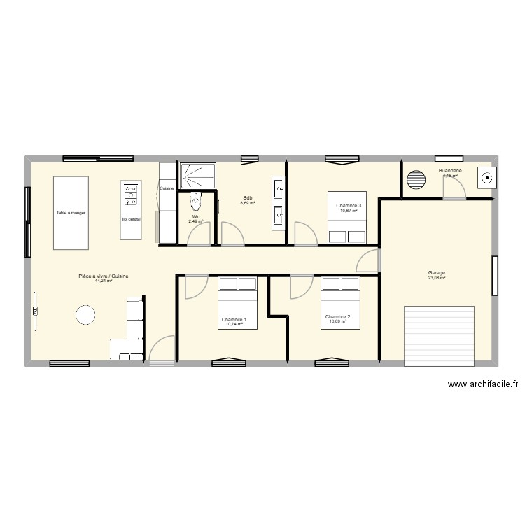 Plan maison Saint Geneys prés st paulien. Plan de 8 pièces et 115 m2