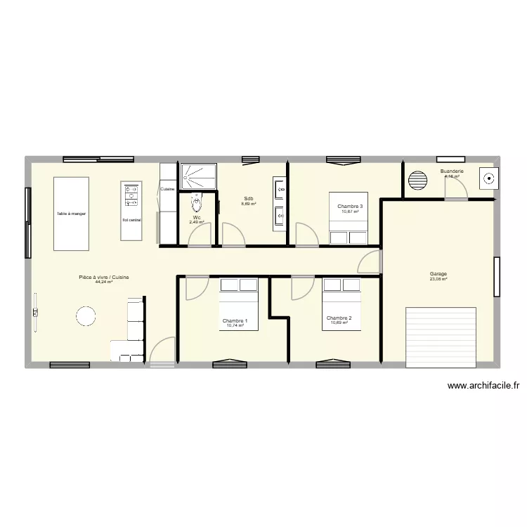 Plan maison Saint Geneys prés st paulien. Plan de 8 pièces et 115 m² Plan maison Saint Geneys prés st paulien. Plan de 8 pièces et 115 m²