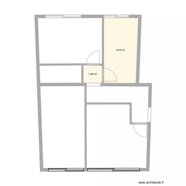 Amiral Nuit. Plan de 2  et 10 m²