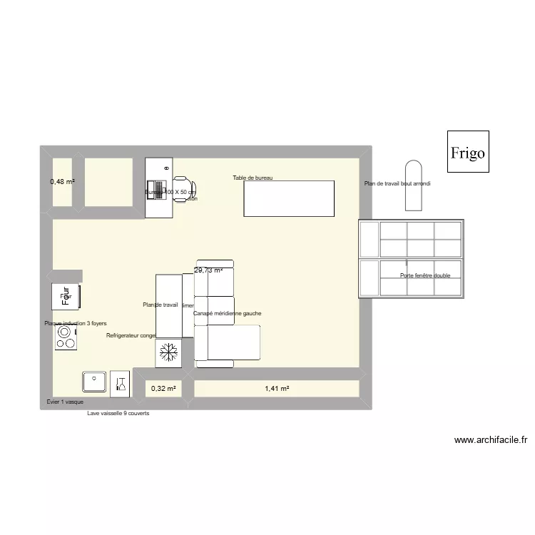 rosa verda. Plan de 4  et 32 m²
