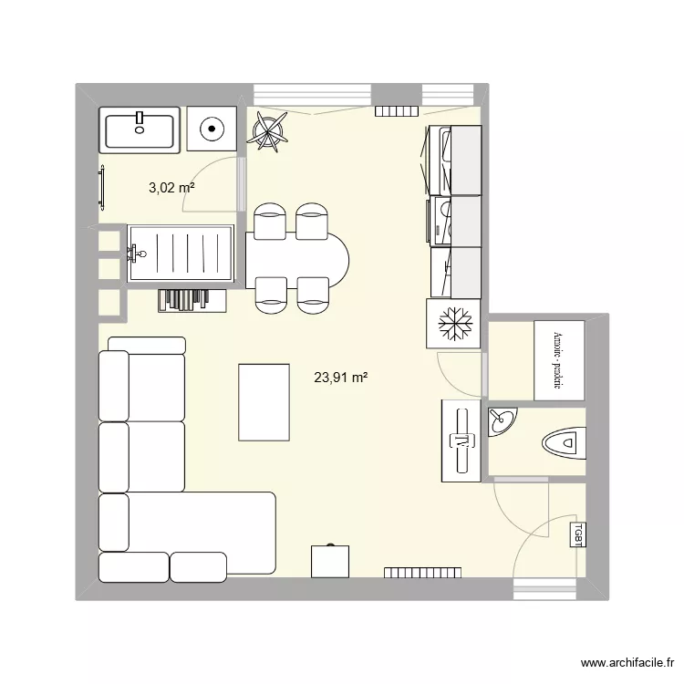Studio 12 dauphine, projet!. Plan de 