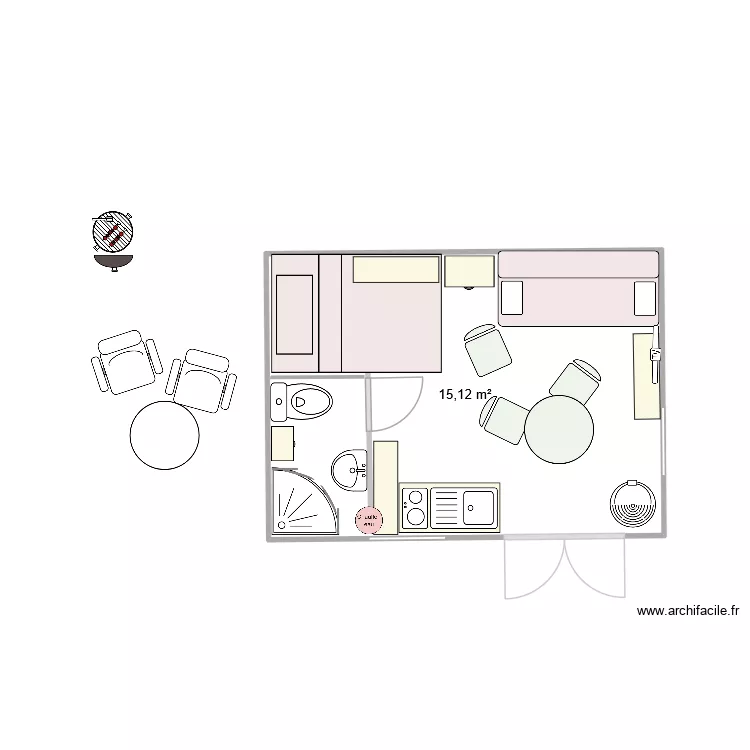 Kerg v ersion sans ext 2. Plan de 1  et 15 m²