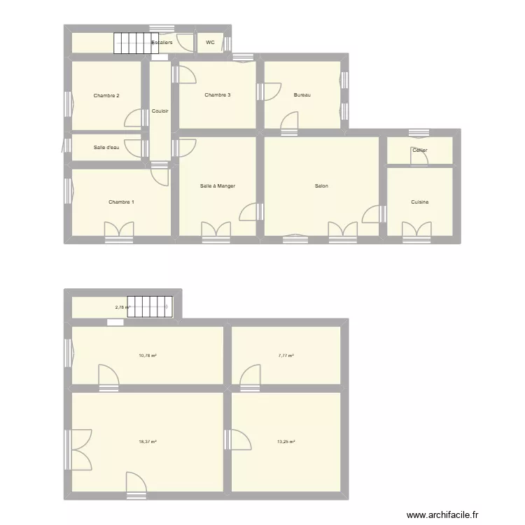 loubet. Plan de 17  et 120 m²