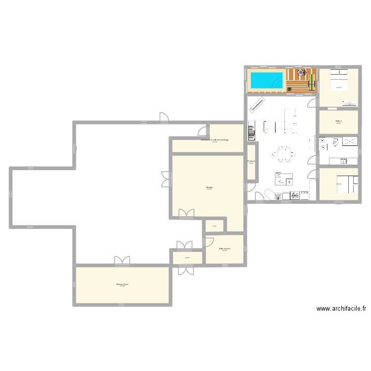 3e plan. Plan de 10 pièces et 133 m2