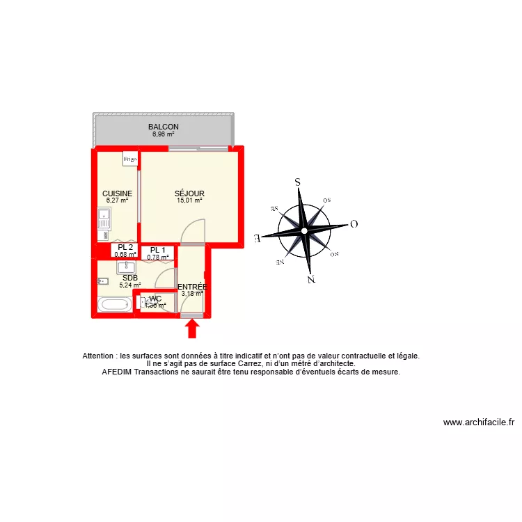BI 37463. Plan de 9 Pièces et 40 m²