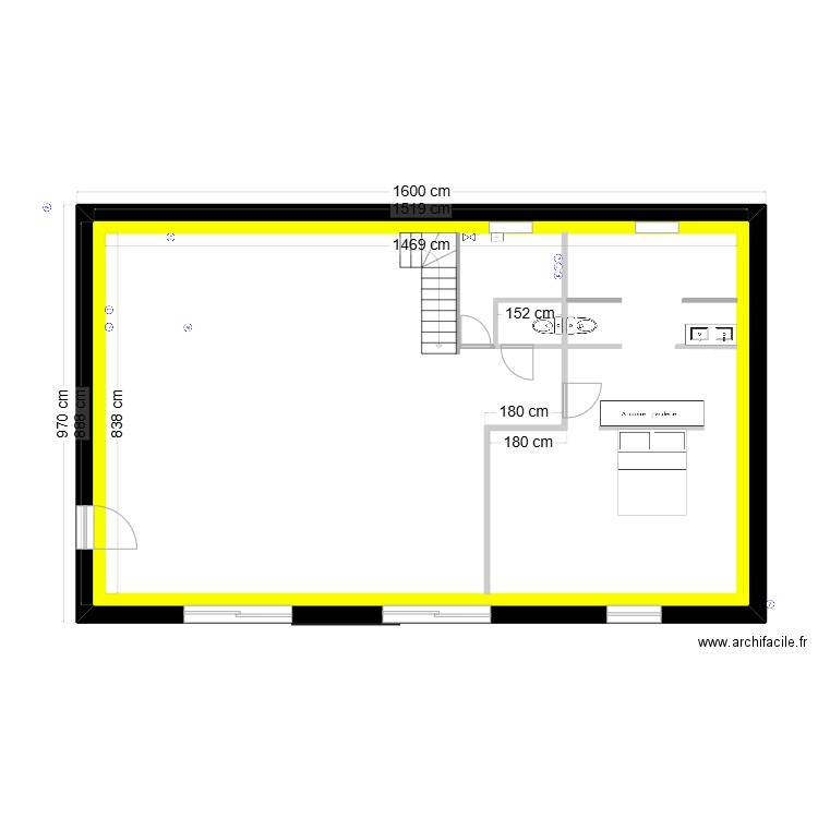 grange rez prise dédié. Plan de 3 pièces et 260 m2