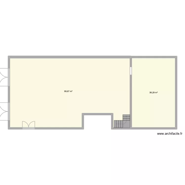 GARAGE avant Ludoth&egrave;que. Plan de 2  et 138 m²