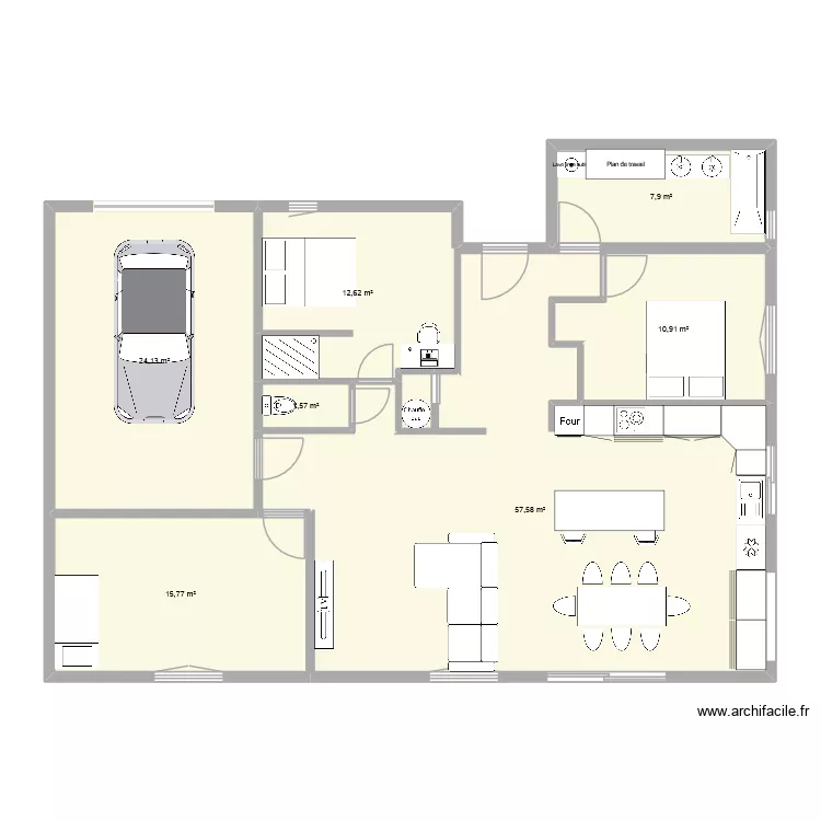 Colombier Flo. Plan de 7  et 130 m²