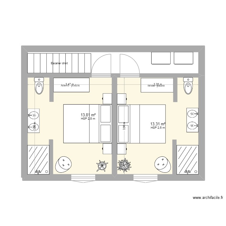 LA FRASSE ETAGE. Plan de 2 pièces et 27 m2