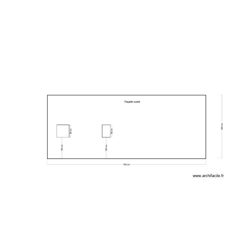 Garage façade ouest. Plan de Garage façade ouest. Plan de