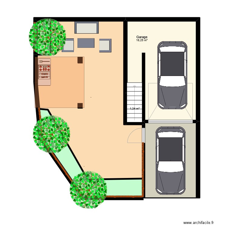 ramel. Plan de 25 pièces et 178 m2