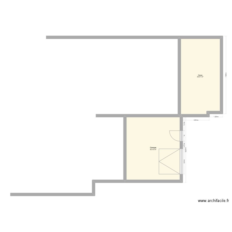 plan de masse. Plan de 2 pièces et 57 m2