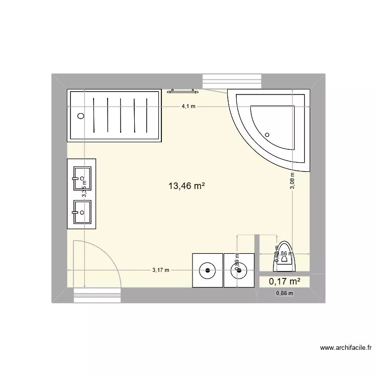 COUNIOUX. Plan de 2  et 14 m²