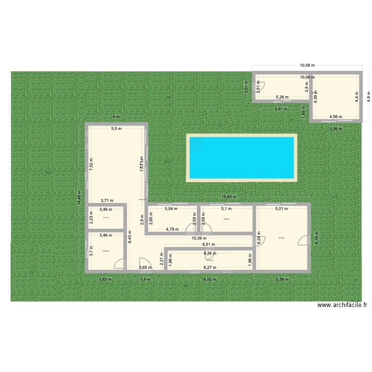 kb2. Plan de 7 pièces et 197 m2