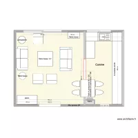 Cuisine en  U  porte condamn&eacute;e + table en bas