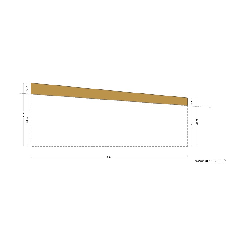 Façade coté ouest. Plan de 0 pièce et 0 m2