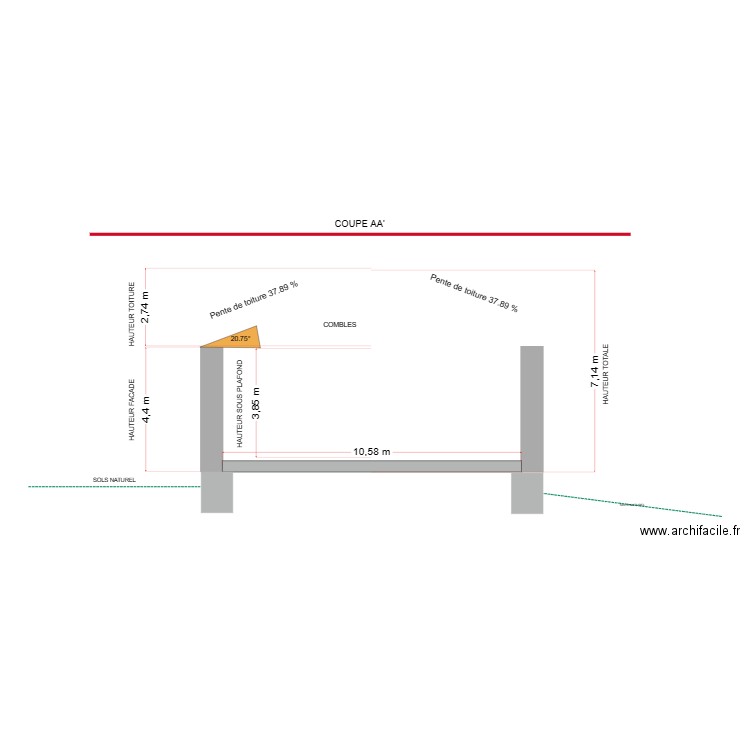 COUPE MIRAN. Plan de 0 pièce et 0 m2