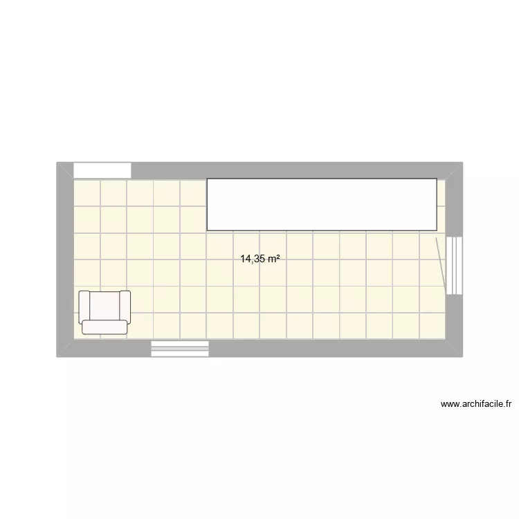 bureau. Plan de 1 et 14 m² bureau. Plan de 1 et 14 m²