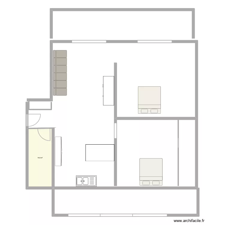 faron. Plan de 1  et 15 m²
