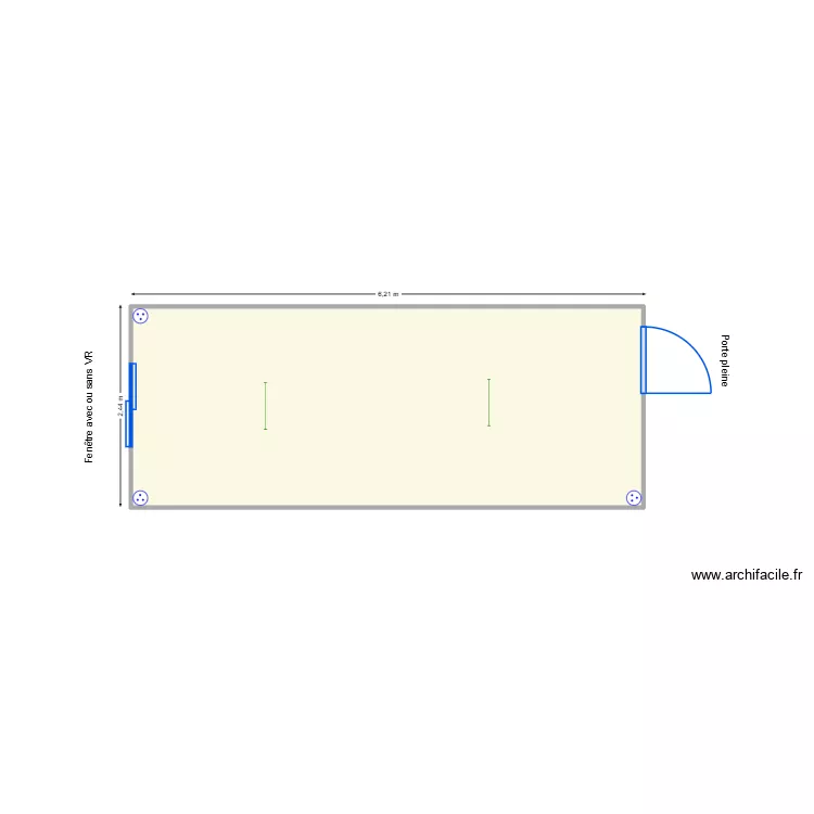 V277. Plan de 1 Pièce et 15 m²