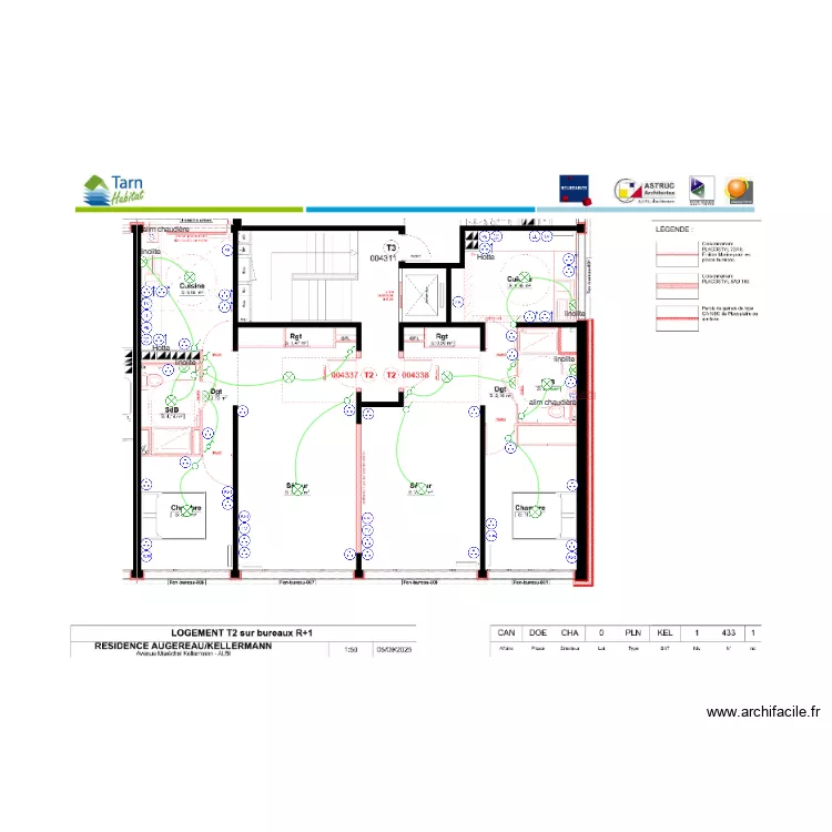 CANTEPAU R+1  T2. Plan de 