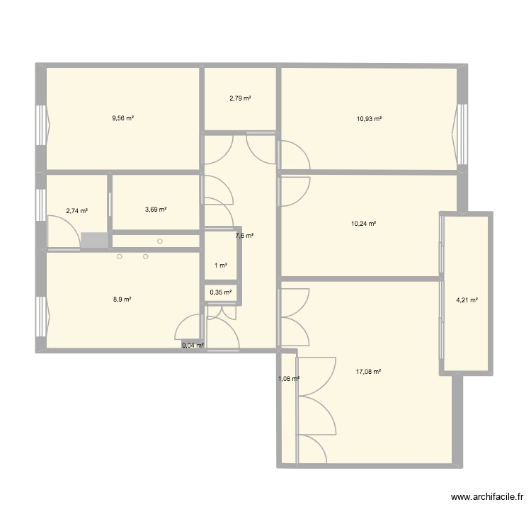 Appartement peupliers. Plan de 0 pièce et 0 m2