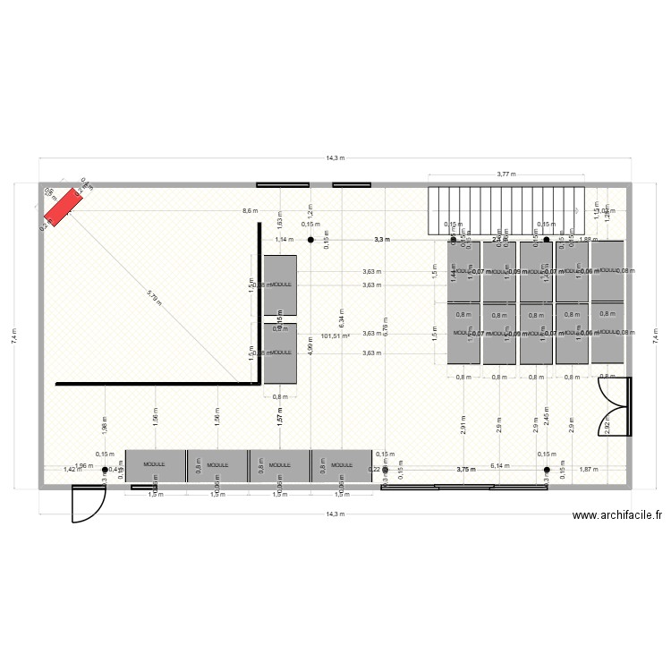 CIUCH ACADEMY.2. Plan de 1 pièce et 102 m2