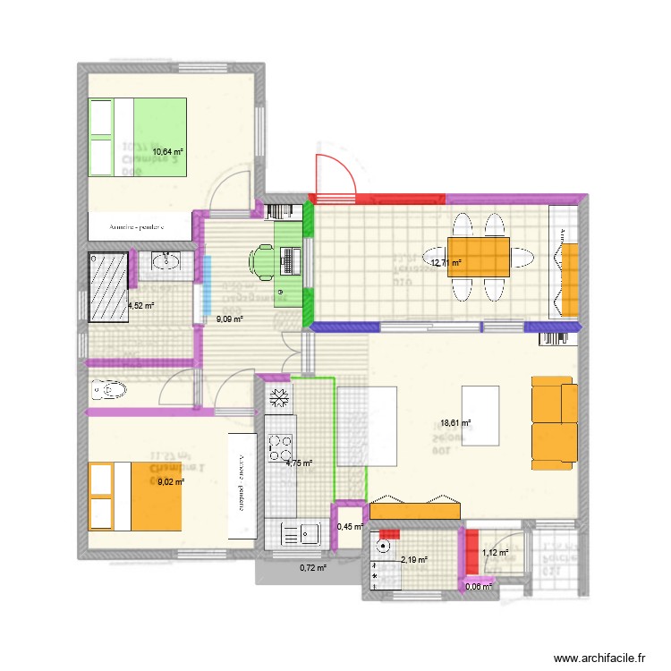 Emeraude-modif sdb. Plan de 0 pièce et 0 m2