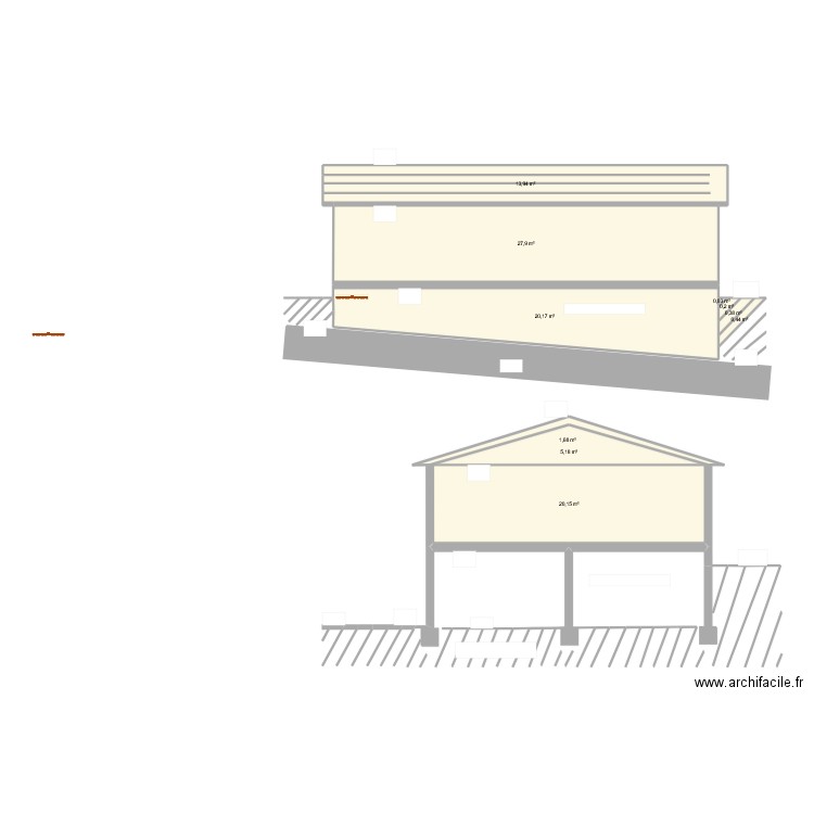 PLAN EN COUPE EN COURS. Plan de 10 pièces et 90 m2