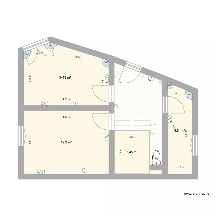 blandouin. Plan de 8  et 108 m²
