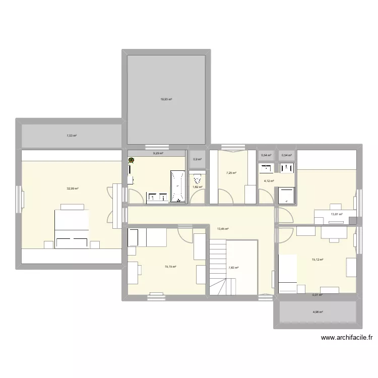 maison160. Plan de 17  et 154 m²