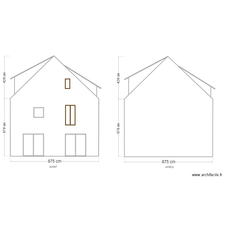 facade sud sarty. Plan de 0 pièce et 0 m2