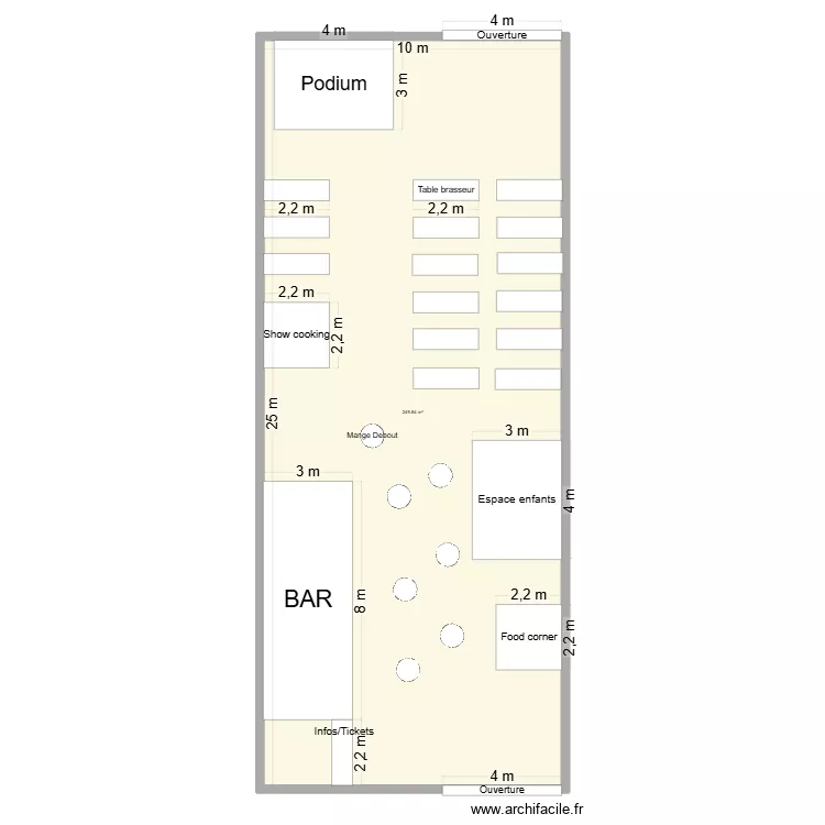 Chapiteau 4 octobre. Plan de 1 Pièce et 250 m² Chapiteau 4 octobre. Plan de 1 Pièce et 250 m²