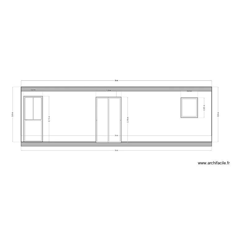 dom facade ouest. Plan de 