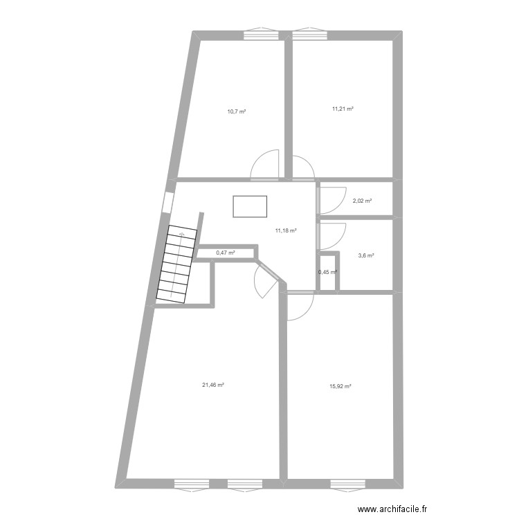 PLAN ARISTIDE ETAGE ORIGINAL. Plan de 9 pièces et 77 m2