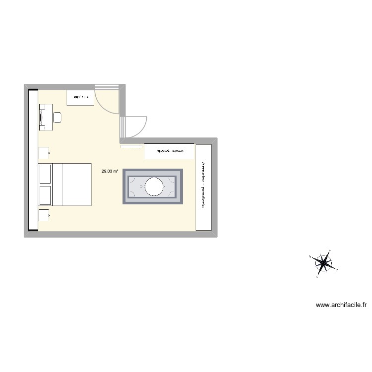 Chambre à coucher. Plan de 0 pièce et 0 m2 Chambre à coucher. Plan de 0 pièce et 0 m2