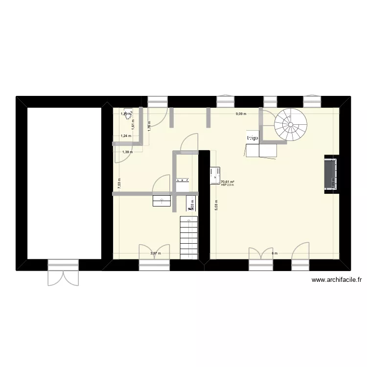 TOUQUIN RDC. Plan de 1 et 71 m² TOUQUIN RDC. Plan de 1 et 71 m²