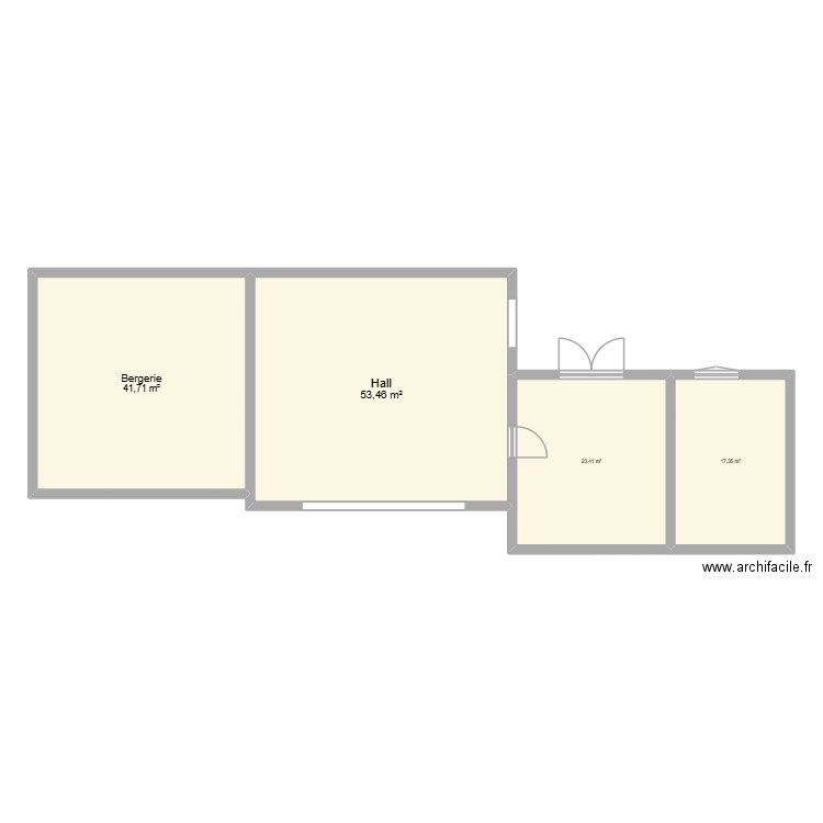 Fleury Maison Principal Hall + bergerie. Plan de 4 pièces et 136 m2