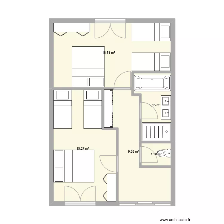PLAN 1. Plan de 5  et 48 m²