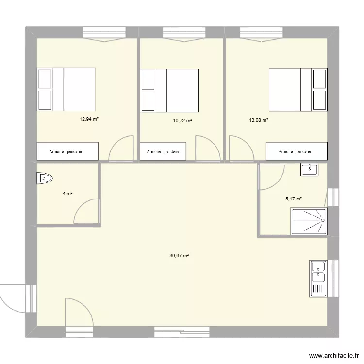 Naucelles 1. Plan de 6  et 86 m²