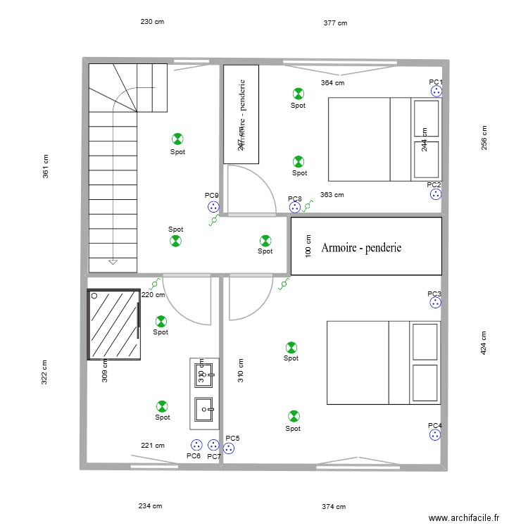 maison Anaelle. Plan de 4 pièces et 38 m2