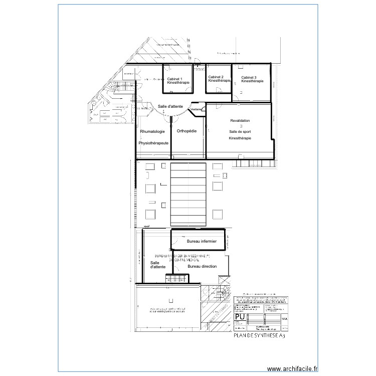 1er étage. Plan de 4 pièces et 90 m2