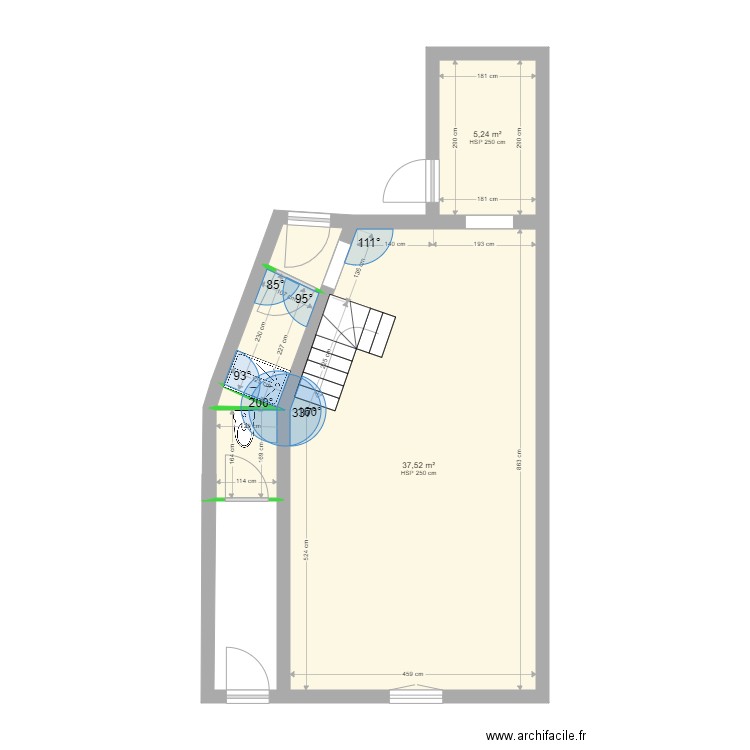 ODILLE - Selles sur Cher (RDC). Plan de 5 pièces et 48 m2