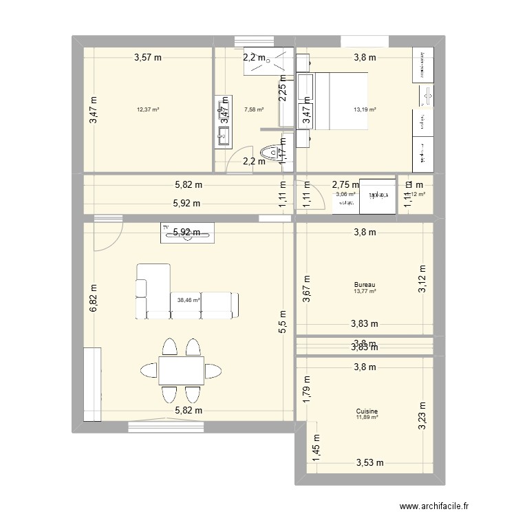 rez de chaussée. Plan de 0 pièce et 0 m2