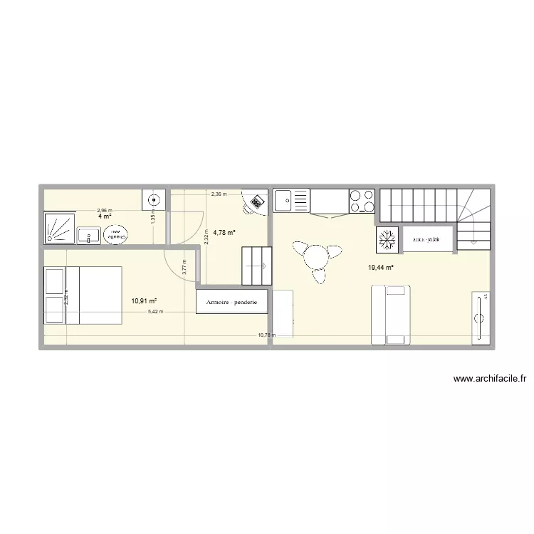 Doudeville APT 3 comble. Plan de 